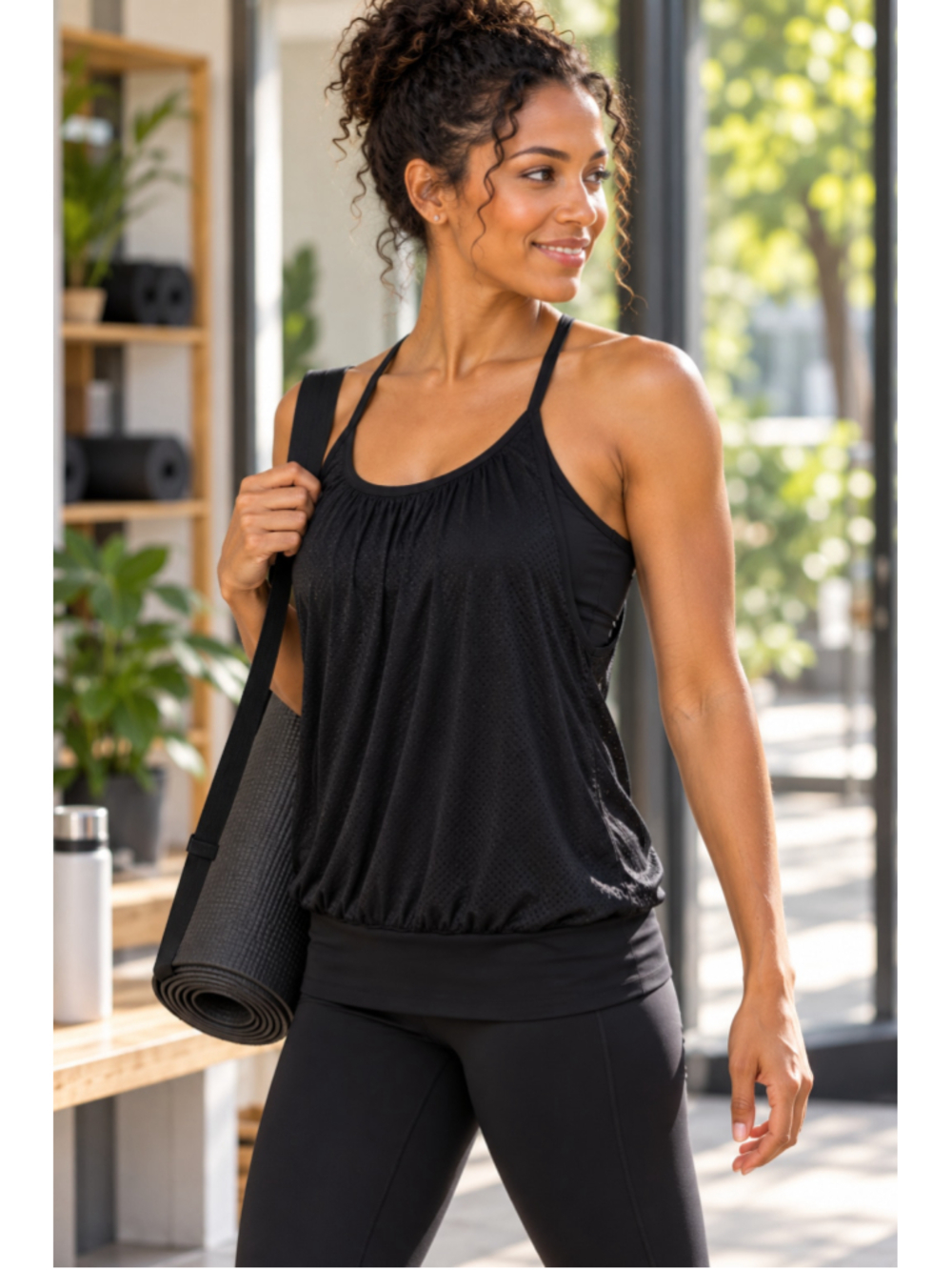 Lululemon No Limits Tank Womens Size 6 Black Built-In Bra Racerback Mesh